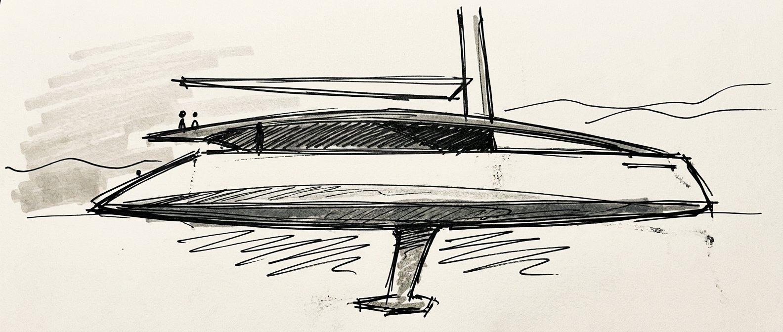 Quick black marker doodle with water strokes