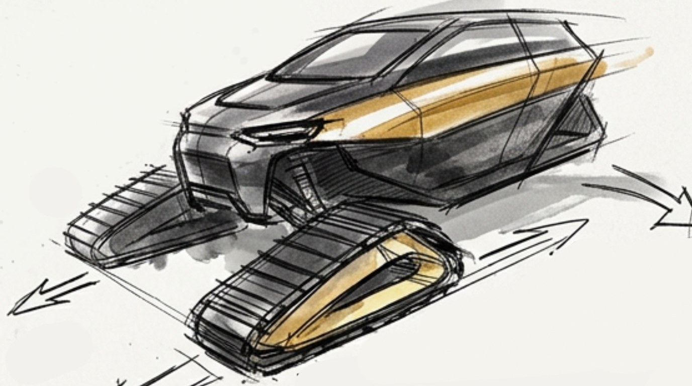 3/4 view sketch