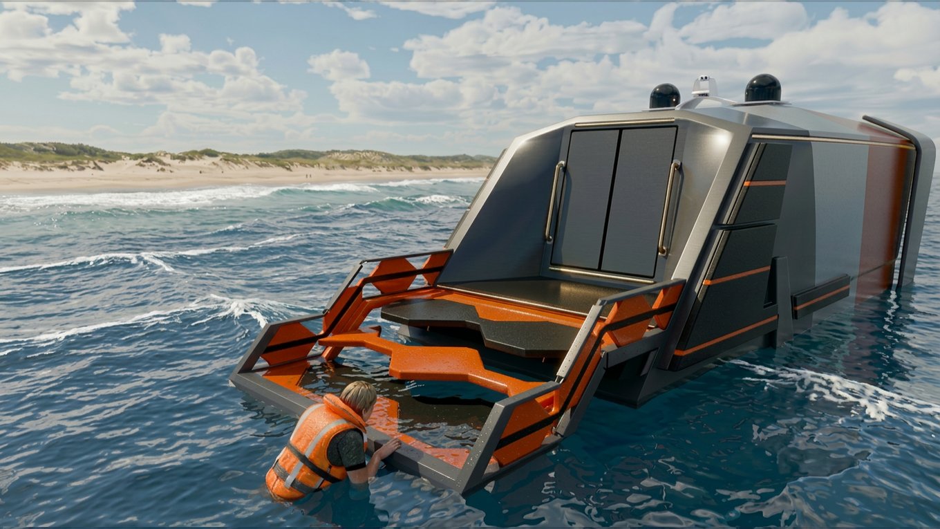 Deployed boarding ramp render