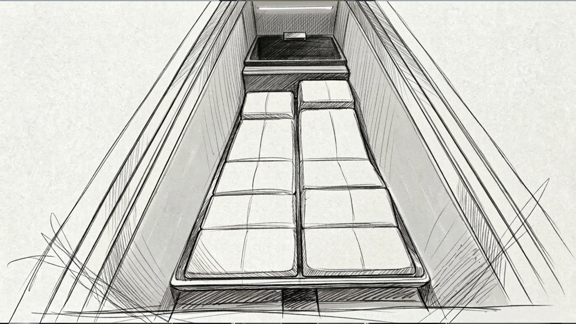 Interior top-down — cabin layout